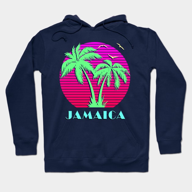 Jamaica Palm Trees Sunset Hoodie by Nerd_art